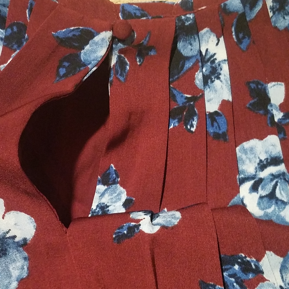 41 Hawthorn red wine floral sleeveless dress - Picture 5 of 9